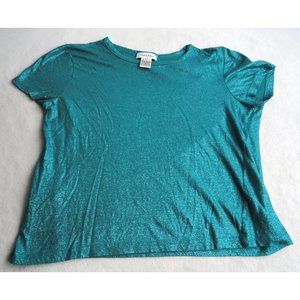 Calvin Klein Teal Shimmer Tee - Girls Size L Large